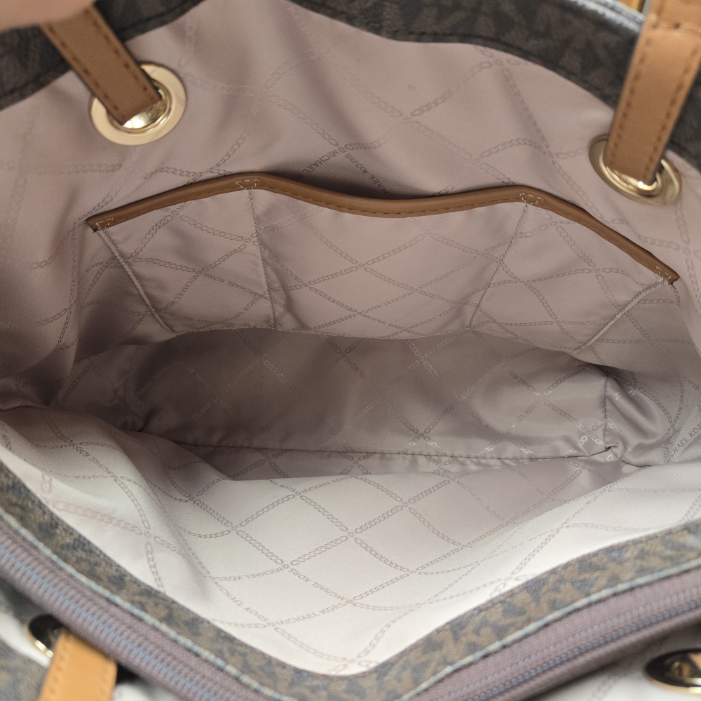 Michael Kors Brown MK Logo Tote Bag - Picture 9 of 11